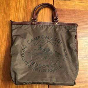 Campomaggi Italy nylon and leather tote